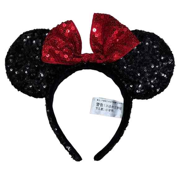 Disney Minnie Mouse Classic Sequin Red Bow Ears Headband main image 5